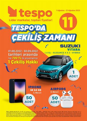 Süpermarketler fırsatları, Eskişehir | Tespo Güncel Katalog de Tespo | 01.08.2022 - 21.08.2022