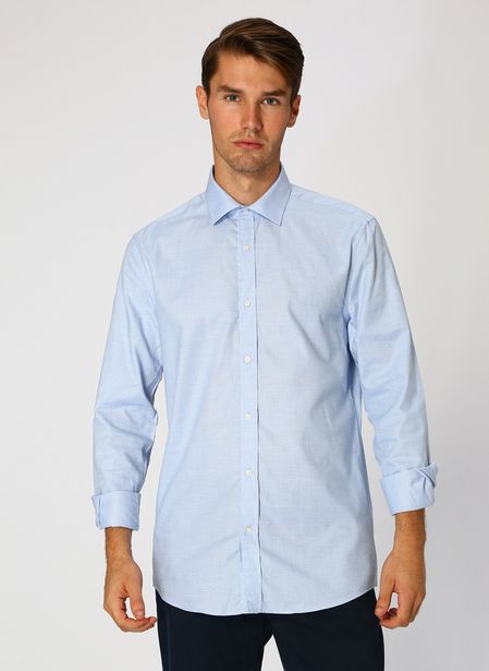 79,99 TL fiyatına Cotton Bar Regular Fit Açık Mavi Gömlek