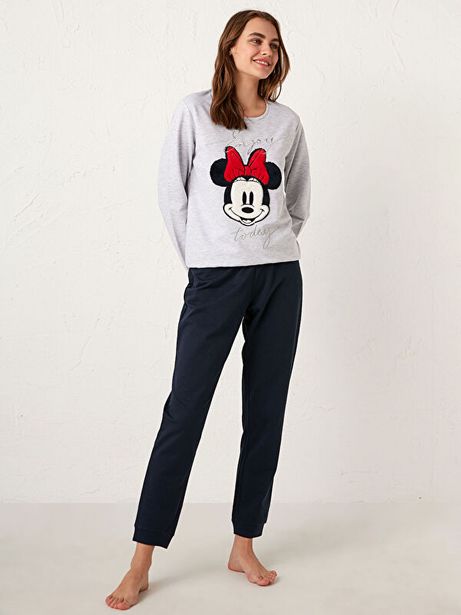 119,99 TL fiyatına Mickey Mouse Aplike Nakışlı Pijama Takımı
