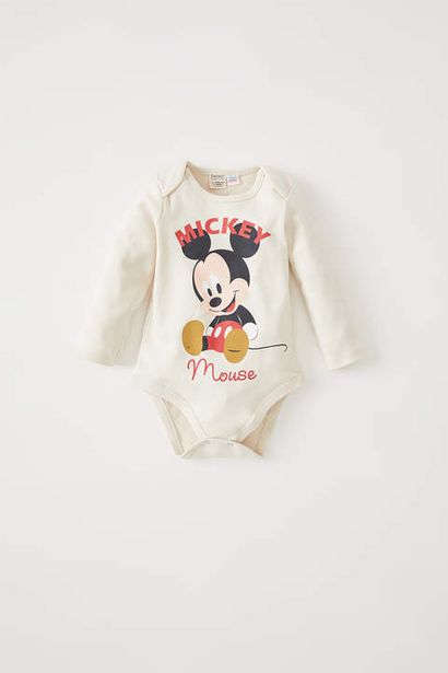 59,99 TL fiyatına Erkek Bebek Mickey Mouse Lisanslı Uzun Kollu Çıtçıtlı Pamuklu Body