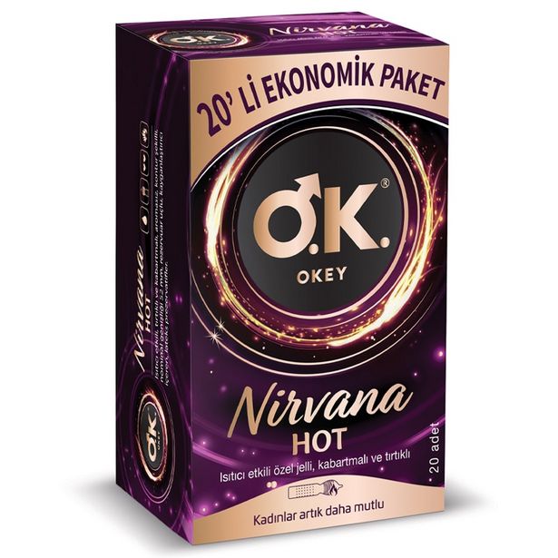 74 TL fiyatına Okey Nirvana Hot Prezervatif 20’li