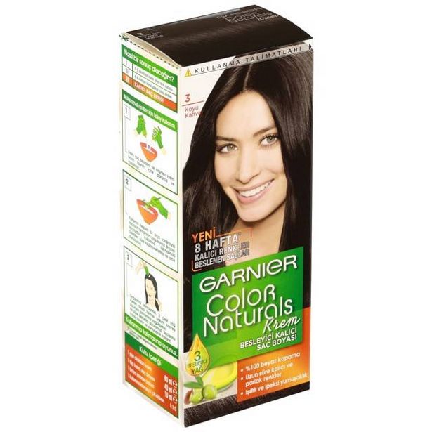 29,9 TL fiyatına Garnier Color Naturals Saç Boyası 3.0 Koyu Kahve