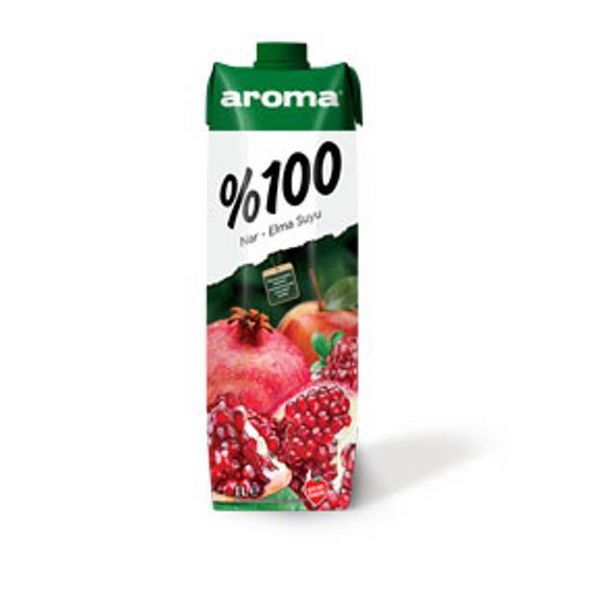 13,95 TL fiyatına Aroma Meyve Suyu 1 Lt %100 Nar & Elma