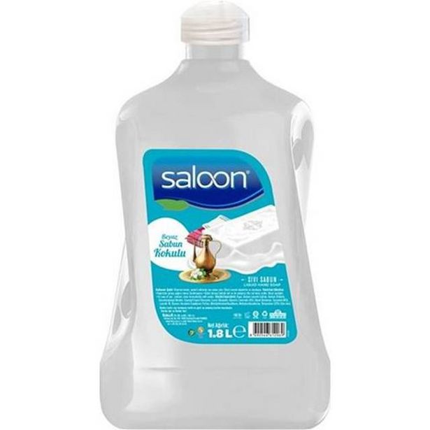 15,9 TL fiyatına Saloon Sıvı Sabun Beyaz Sabun Kokulu 1,8 Lt