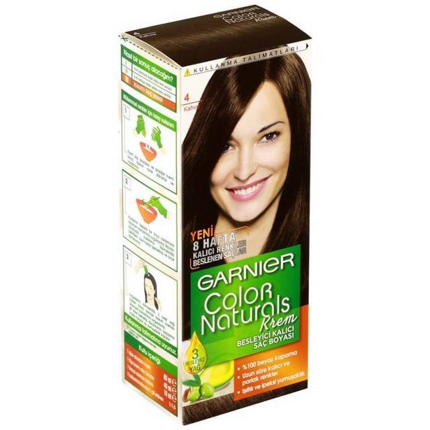 22,9 TL fiyatına Garnier Color Naturals No:4 Kahve Saç Boyası