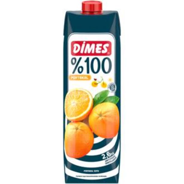12,5 TL fiyatına Dimes Portakal %100 Meyve Suyu 1 lt
