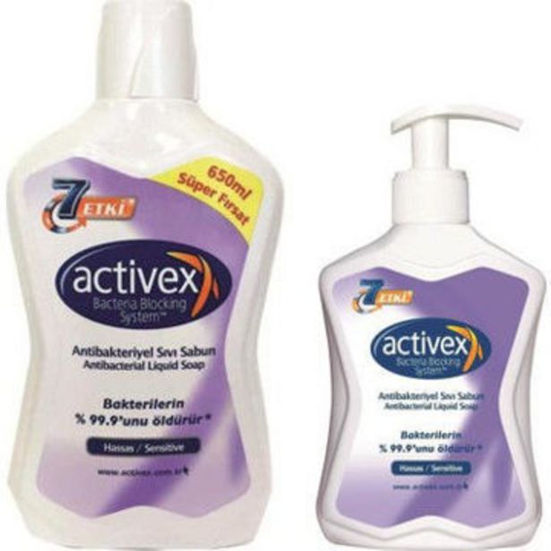19,9 TL fiyatına Activex Antibakteriyel Hassas Koruma Sıvı Sabun 650 ml + 300 ml