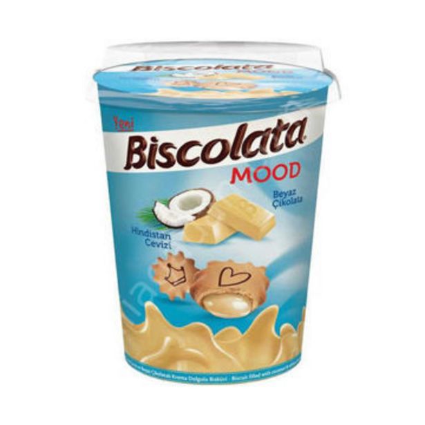 Gürmar içinde 15,45 TL fiyatına Biscolata Mood Beyaz Çikolatalı Krema Dolgulu Bisküvi 125 Gr fırsatı