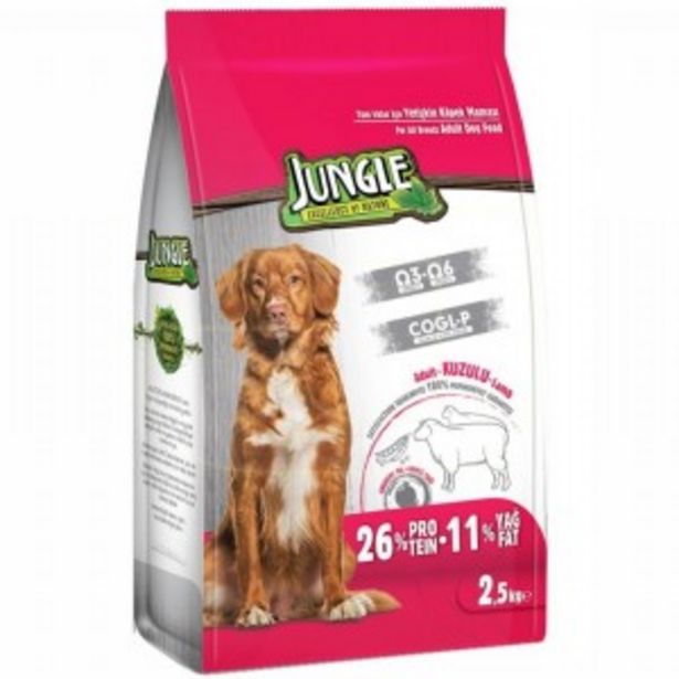 79,95 TL fiyatına Jungle Kuzu Etli Yetişkin Köpek Maması 2,5 Kg