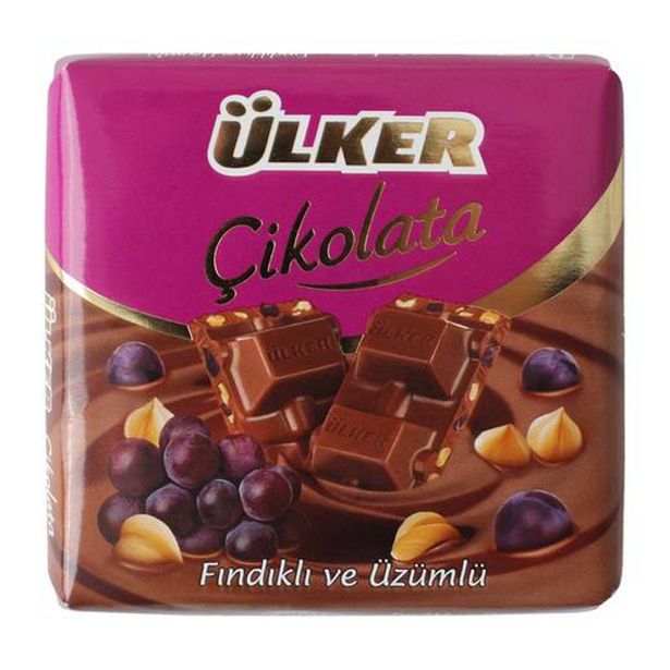 10,99 TL fiyatına Ülker Çikolata Üzümlü-Fındıklı 65 Gr