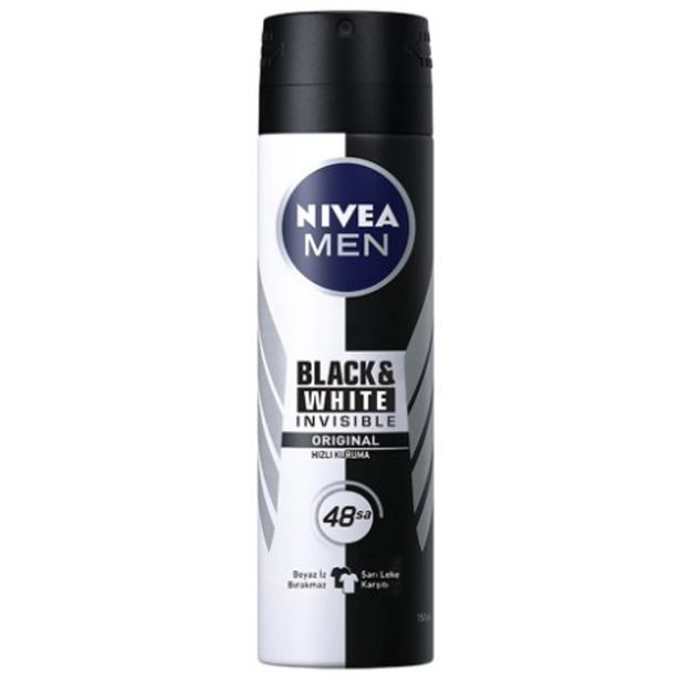 29,99 TL fiyatına Nivea Men Deodorant Black&White İnvisible Original 150 Ml